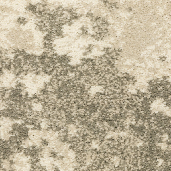 HomeRoots 2' Contemporary Beige and Grey Abstract Power Loom Runner Rug - Stain Resistant for High Traffic Areas 2'3" x 7'6" 508727
