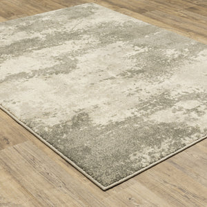 HomeRoots 2' Contemporary Beige and Grey Abstract Power Loom Runner Rug - Stain Resistant for High Traffic Areas 7' X 9' 508731