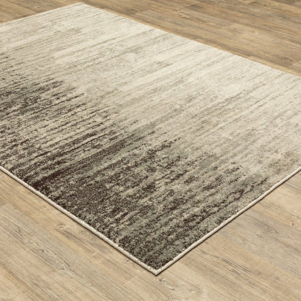 HomeRoots 2' Beige and Grey Abstract Power Loom Runner Rug – Durable, Stain-Resistant for High-Traffic Areas 4' X 6' 508736