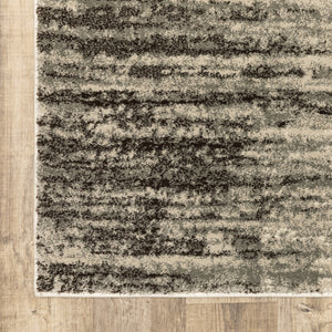 HomeRoots 2' Beige and Grey Abstract Power Loom Runner Rug – Durable, Stain-Resistant for High-Traffic Areas 4' X 6' 508736