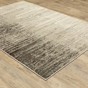 HomeRoots 2' Beige and Grey Abstract Power Loom Runner Rug – Durable, Stain-Resistant for High-Traffic Areas 10' X 13' 508740