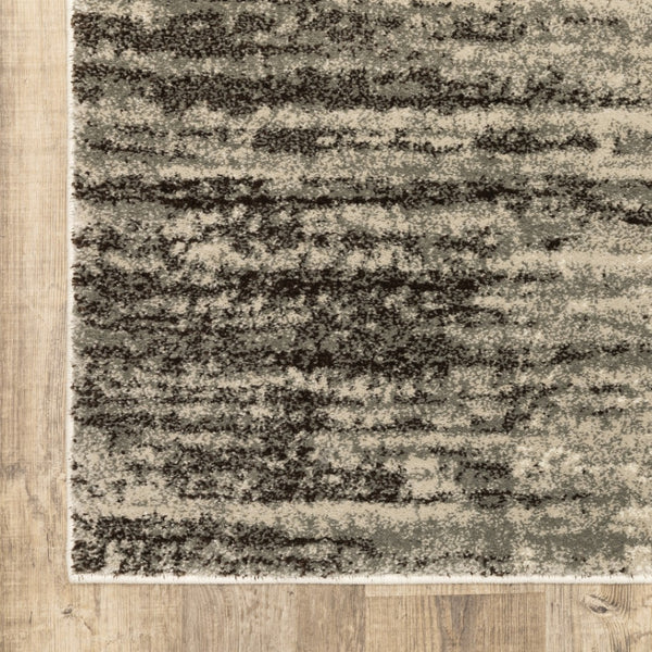 HomeRoots 2' Beige and Grey Abstract Power Loom Runner Rug – Durable, Stain-Resistant for High-Traffic Areas 10' X 13' 508740