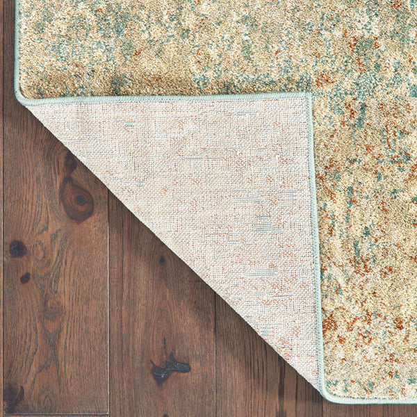 Homeroots 4' X 6' Foam Blue Pumpkin And Golden Yellow Abstract Power Loom Stain Resistant Area Rug  Polypropylene 508743