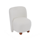 Christopher Knight Home® - Noble House - - Ultra-Soft Modern Low-Back Armless Accent Chair With Skin-Friendly Upholstery And Exquisite Round Pine Wood Feet, For Small Living Spaces, Living Room, Bedroom, Balcony, Office, Reading Nook, White