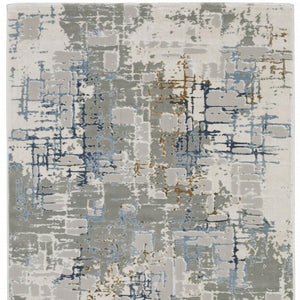 HomeRoots 2' Abstract Power Loom Runner Rug - Stain Resistant, Durable, Modern Design for High-Traffic Areas 2'3" x 7'6" 508768