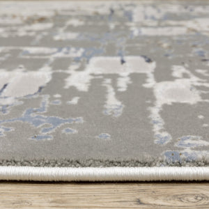HomeRoots 2' Abstract Power Loom Runner Rug - Stain Resistant, Durable, Modern Design for High-Traffic Areas 2'3" x 7'6" 508768