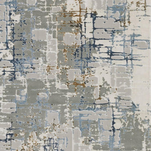 HomeRoots 2' Abstract Power Loom Runner Rug - Stain Resistant, Durable, Modern Design for High-Traffic Areas 2'3" x 7'6" 508768