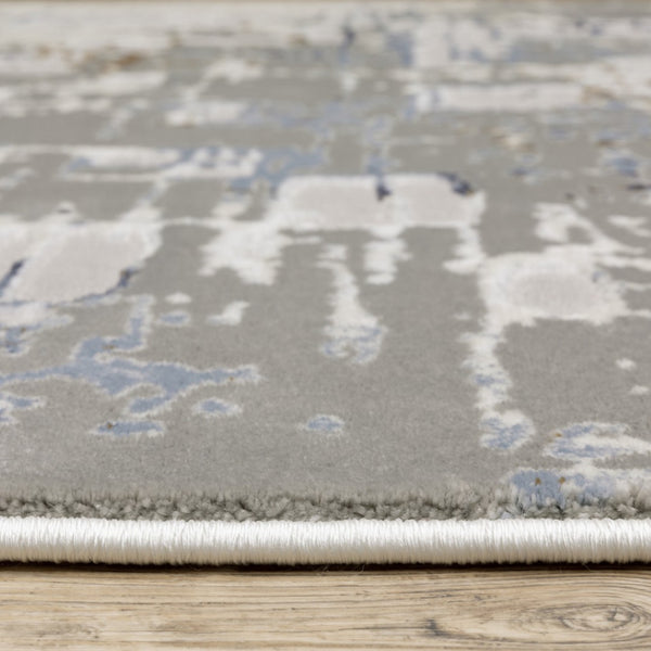 HomeRoots 2' Abstract Power Loom Runner Rug - Stain Resistant, Durable, Modern Design for High-Traffic Areas 3' x 5' 508769