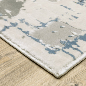 HomeRoots 2' Abstract Power Loom Runner Rug - Stain Resistant, Durable, Modern Design for High-Traffic Areas 7' X 10' 508771