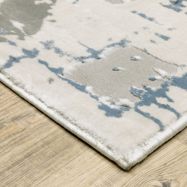 HomeRoots 2' Abstract Power Loom Runner Rug - Stain Resistant, Durable, Modern Design for High-Traffic Areas 7' X 10' 508771