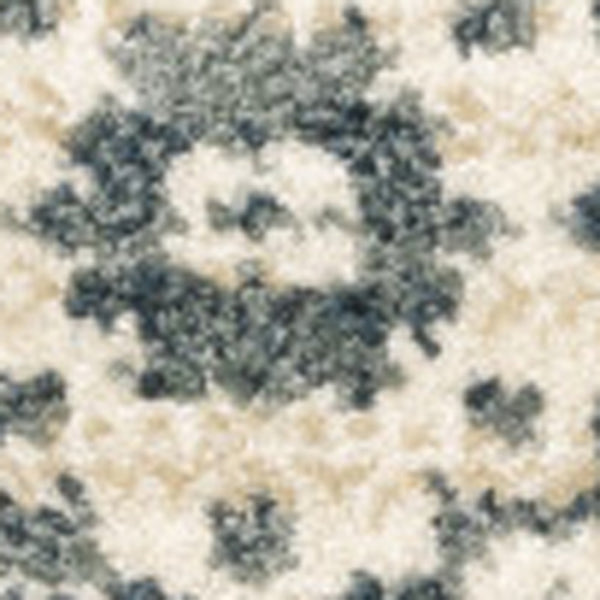 Homeroots 10' X 13' Beige Grey And Blue Oriental Power Loom Stain Resistant Area Rug  Polyester 508830