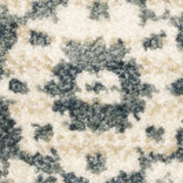 Homeroots 10' X 13' Beige Grey And Blue Oriental Power Loom Stain Resistant Area Rug  Polyester 508830
