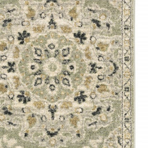 HomeRoots 2' Floral Power Loom Runner Rug - Stain-Resistant, Vintage-Bohemian Design for Stylish Pathways 2'3" x 7'6" 508831