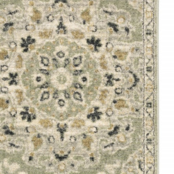 HomeRoots 2' Floral Power Loom Runner Rug - Stain-Resistant, Vintage-Bohemian Design for Stylish Pathways 2'3" x 7'6" 508831