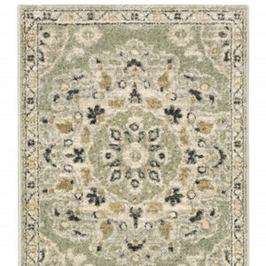 HomeRoots 2' Floral Power Loom Runner Rug - Stain-Resistant, Vintage-Bohemian Design for Stylish Pathways 2'3" x 7'6" 508831