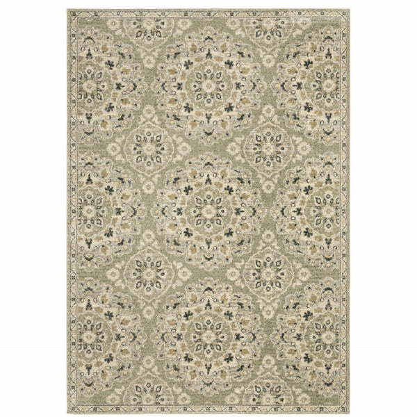 HomeRoots 2' Floral Power Loom Runner Rug - Stain-Resistant, Vintage-Bohemian Design for Stylish Pathways 5' X 8' 508832