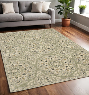 HomeRoots 2' Floral Power Loom Runner Rug - Stain-Resistant, Vintage-Bohemian Design for Stylish Pathways 5' X 8' 508832