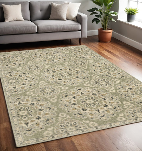 HomeRoots 2' Floral Power Loom Runner Rug - Stain-Resistant, Vintage-Bohemian Design for Stylish Pathways 5' X 8' 508832