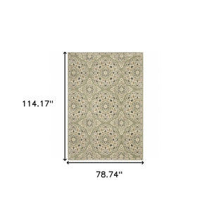 HomeRoots 2' Floral Power Loom Runner Rug - Stain-Resistant, Vintage-Bohemian Design for Stylish Pathways 7' X 10' 508833