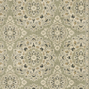 HomeRoots 2' Floral Power Loom Runner Rug - Stain-Resistant, Vintage-Bohemian Design for Stylish Pathways 7' X 10' 508833