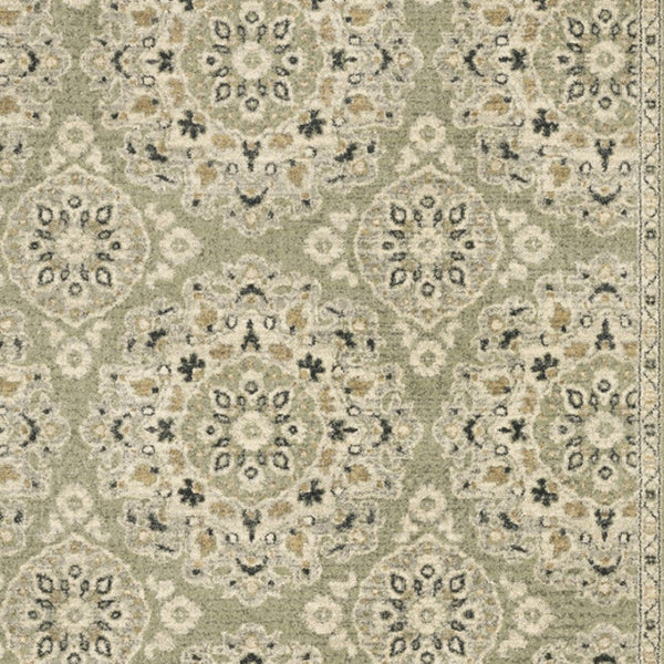 HomeRoots 2' Floral Power Loom Runner Rug - Stain-Resistant, Vintage-Bohemian Design for Stylish Pathways 7' X 10' 508833