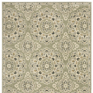 HomeRoots 2' Floral Power Loom Runner Rug - Stain-Resistant, Vintage-Bohemian Design for Stylish Pathways 7' X 10' 508833