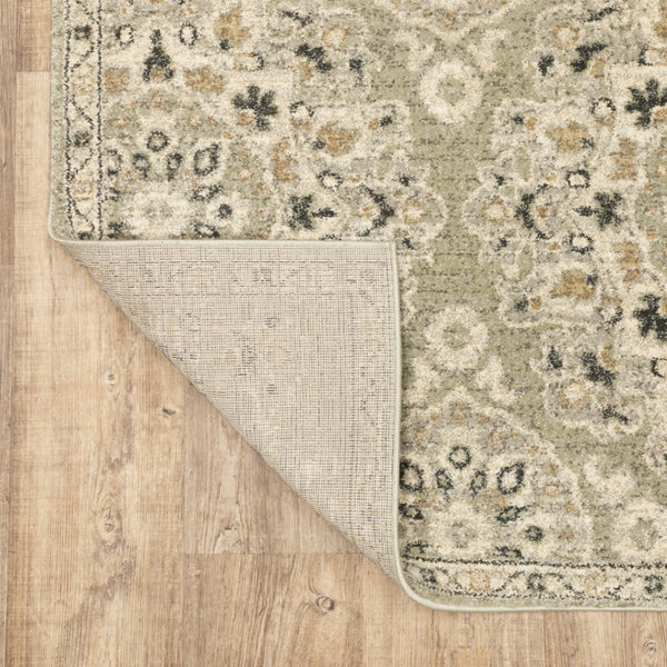 HomeRoots 2' Floral Power Loom Runner Rug - Stain-Resistant, Vintage-Bohemian Design for Stylish Pathways 8' X 11' 508834