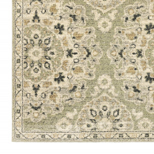 HomeRoots 2' Floral Power Loom Runner Rug - Stain-Resistant, Vintage-Bohemian Design for Stylish Pathways 8' X 11' 508834
