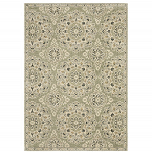 HomeRoots 2' Floral Power Loom Runner Rug - Stain-Resistant, Vintage-Bohemian Design for Stylish Pathways 10' X 13' 508835