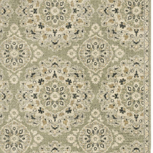 HomeRoots 2' Floral Power Loom Runner Rug - Stain-Resistant, Vintage-Bohemian Design for Stylish Pathways 10' X 13' 508835