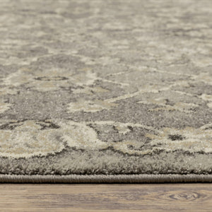 HomeRoots 2' Elegant Grey Beige Tan Brown Oriental Runner Rug - Durable Stain Resistant for High Traffic Areas 2'3" x 7'6" 508836