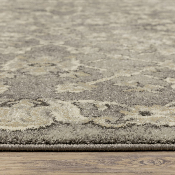 HomeRoots 2' Elegant Grey Beige Tan Brown Oriental Runner Rug - Durable Stain Resistant for High Traffic Areas 2'3" x 7'6" 508836