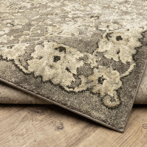 HomeRoots 2' Elegant Grey Beige Tan Brown Oriental Runner Rug - Durable Stain Resistant for High Traffic Areas 2'3" x 7'6" 508836