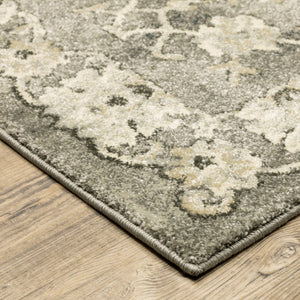 HomeRoots 2' Elegant Grey Beige Tan Brown Oriental Runner Rug - Durable Stain Resistant for High Traffic Areas 10' X 13' 508840