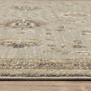 Homeroots 2' X 8' Grey Brown Tan And Beige Oriental Power Loom Stain Resistant Runner Rug  Polypropylene 508846