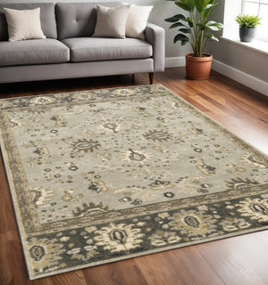HomeRoots 2' X 8' Elegant Oriental Runner Rug – Stain-Resistant, Durable Design for High-Traffic Areas 5' X 8' 508847