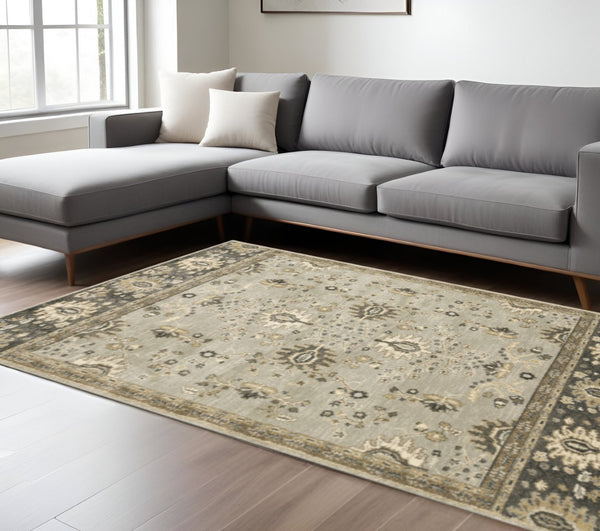 HomeRoots 2' X 8' Elegant Oriental Runner Rug – Stain-Resistant, Durable Design for High-Traffic Areas 7' X 10' 508848