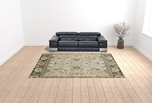 Homeroots 10' X 13' Grey Brown Tan And Beige Oriental Power Loom Stain Resistant Area Rug  Polypropylene 508850