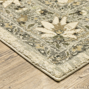Homeroots 5' X 8' Beige Grey Brown And Charcoal Oriental Power Loom Stain Resistant Area Rug  Polypropylene 508852
