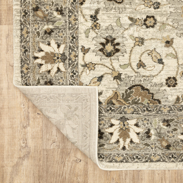 Homeroots 6' X 9' Beige Grey Brown And Charcoal Oriental Power Loom Stain Resistant Area Rug  Polypropylene 508853