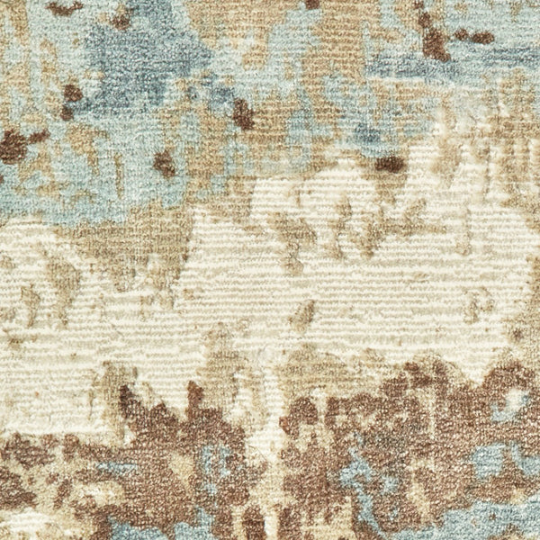 HomeRoots 10' Contemporary Blue and Brown Abstract Hand-Loomed Area Rug – Stain Resistant Luxury for Homes 2'6" x 10' 508867