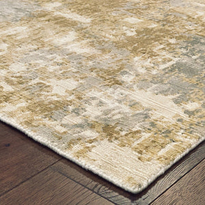 HomeRoots 10' Grey and Brown Abstract Hand Loomed Area Rug - Soft, Stain Resistant, Artisan Crafted for Homes 2'6" x 10' 508872