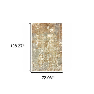 HomeRoots 10' Grey and Brown Abstract Hand Loomed Area Rug - Soft, Stain Resistant, Artisan Crafted for Homes 6' X 9' 508873