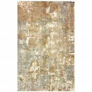 HomeRoots 10' Grey and Brown Abstract Hand Loomed Area Rug - Soft, Stain Resistant, Artisan Crafted for Homes 8' X 10' 508874