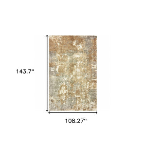 HomeRoots 10' Grey and Brown Abstract Hand Loomed Area Rug - Soft, Stain Resistant, Artisan Crafted for Homes 9' X 12' 508875