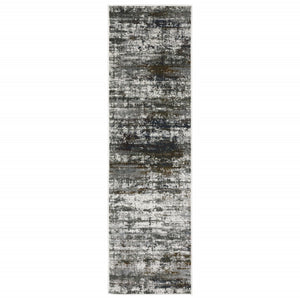 HomeRoots 2' Abstract Multi-Color Power Loom Runner Rug - Stain Resistant, Stylish, Durable for High-Traffic Areas 2'3" x 7'6" 508898