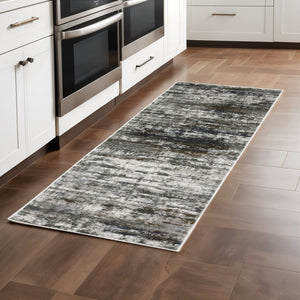 HomeRoots 2' Abstract Multi-Color Power Loom Runner Rug - Stain Resistant, Stylish, Durable for High-Traffic Areas 2'3" x 7'6" 508898
