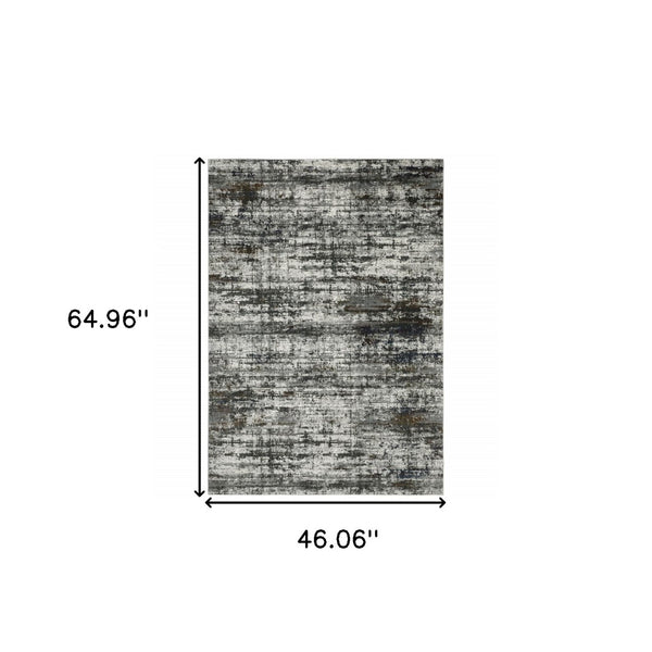 HomeRoots 2' Abstract Multi-Color Power Loom Runner Rug - Stain Resistant, Stylish, Durable for High-Traffic Areas 4' X 6' 508899
