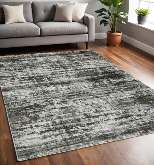 HomeRoots 2' Abstract Multi-Color Power Loom Runner Rug - Stain Resistant, Stylish, Durable for High-Traffic Areas 5' X 8' 508900