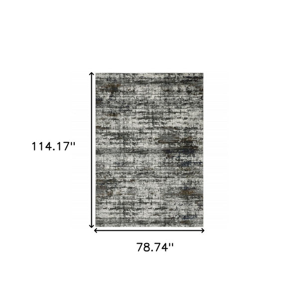 HomeRoots 2' Abstract Multi-Color Power Loom Runner Rug - Stain Resistant, Stylish, Durable for High-Traffic Areas 7' X 10' 508901